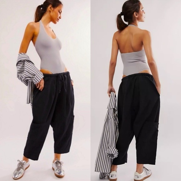 Free People Pants - FREE PEOPLE Kahlani Harem Pull-On Black Pants NEW